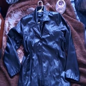 A fun, long, comfy, black coat